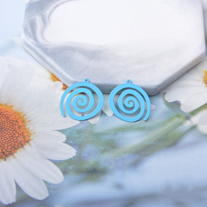 20pcs Copper Alloy Painted Multicolor Spiral Charms Set